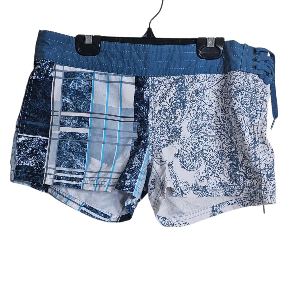Oakley Womens Board Shorts Swim Beach Active Water Outdoor Blue White Gray Sz 6